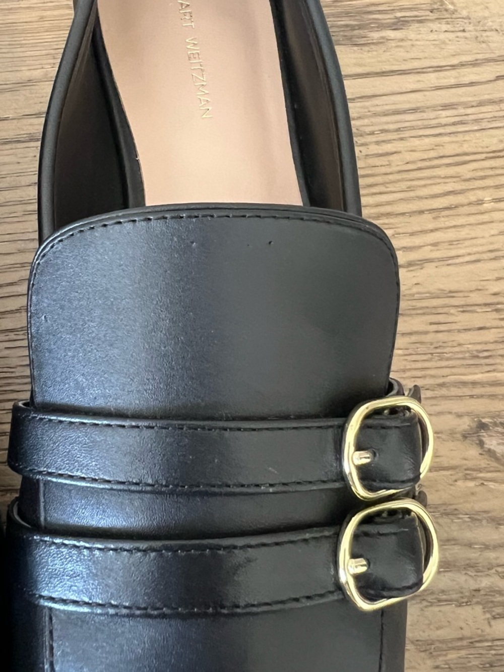 Stuart Weitzman Kenna black leather loafers menswear inspired sz 10 office - Picture 8 of 12